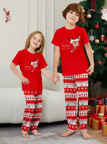 Matching Family Christmas Pajamas - Elk Print