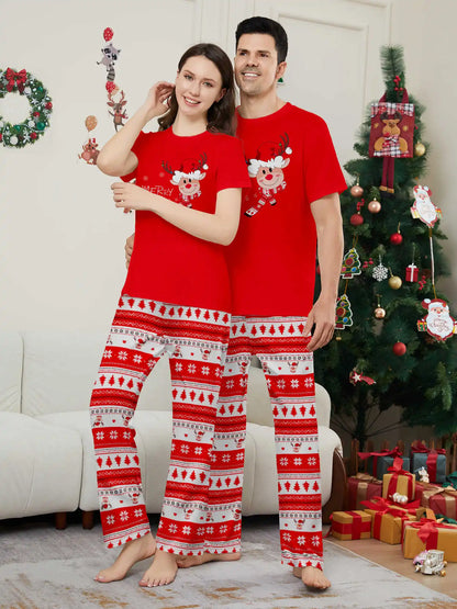 Matching Family Christmas Pajamas - Elk Print