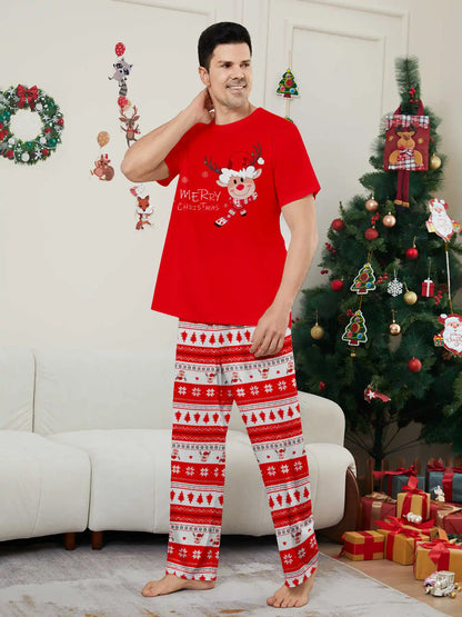 Matching Family Christmas Pajamas - Elk Print