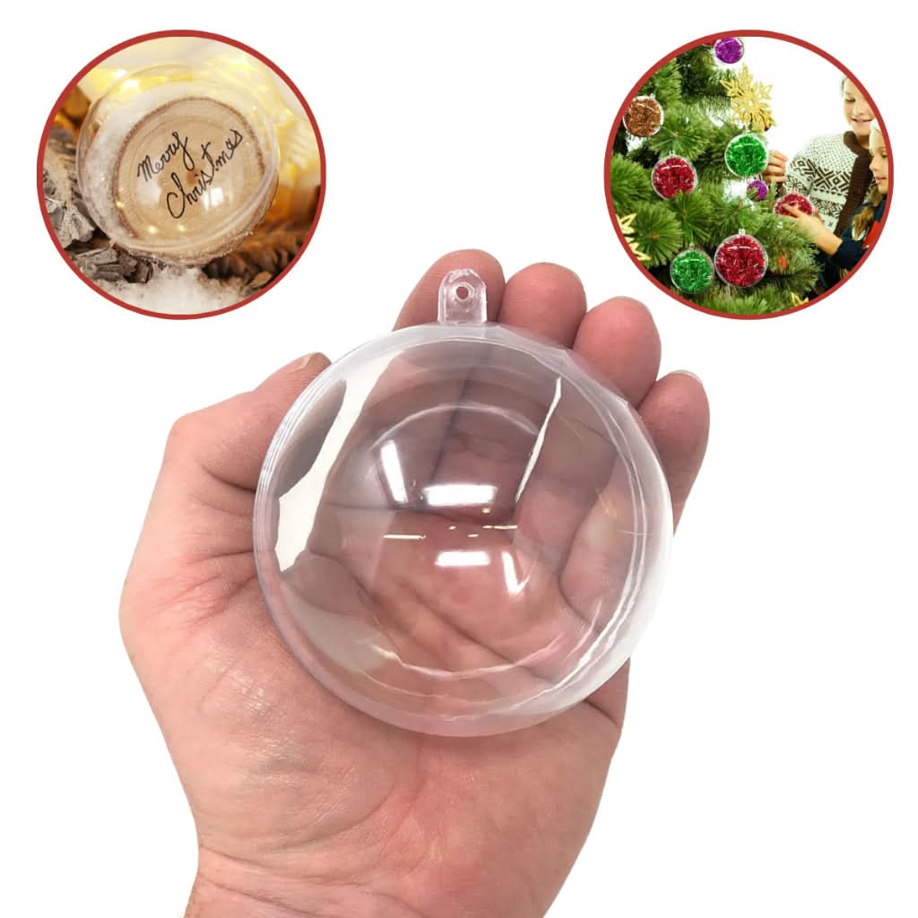 30 Christmas Baubles Acrylic Sphere for Photos and Keepsakes 6.5cm
