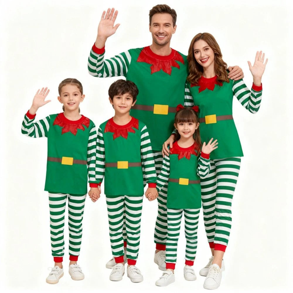Matching Family Christmas Pajamas -  Elf Family