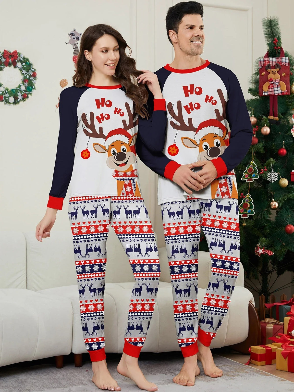 Matching Family Christmas Pajamas - Elk Hohoho
