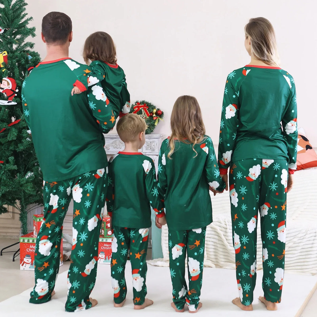 Matching Family Christmas Pajamas - Green Klaus