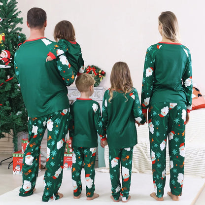 Matching Family Christmas Pajamas - Green Klaus