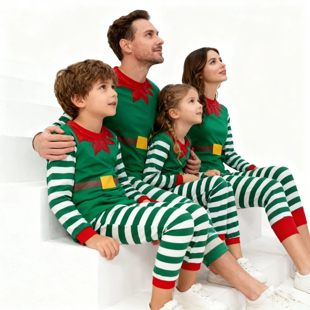 Matching Family Christmas Pajamas -  Elf Family