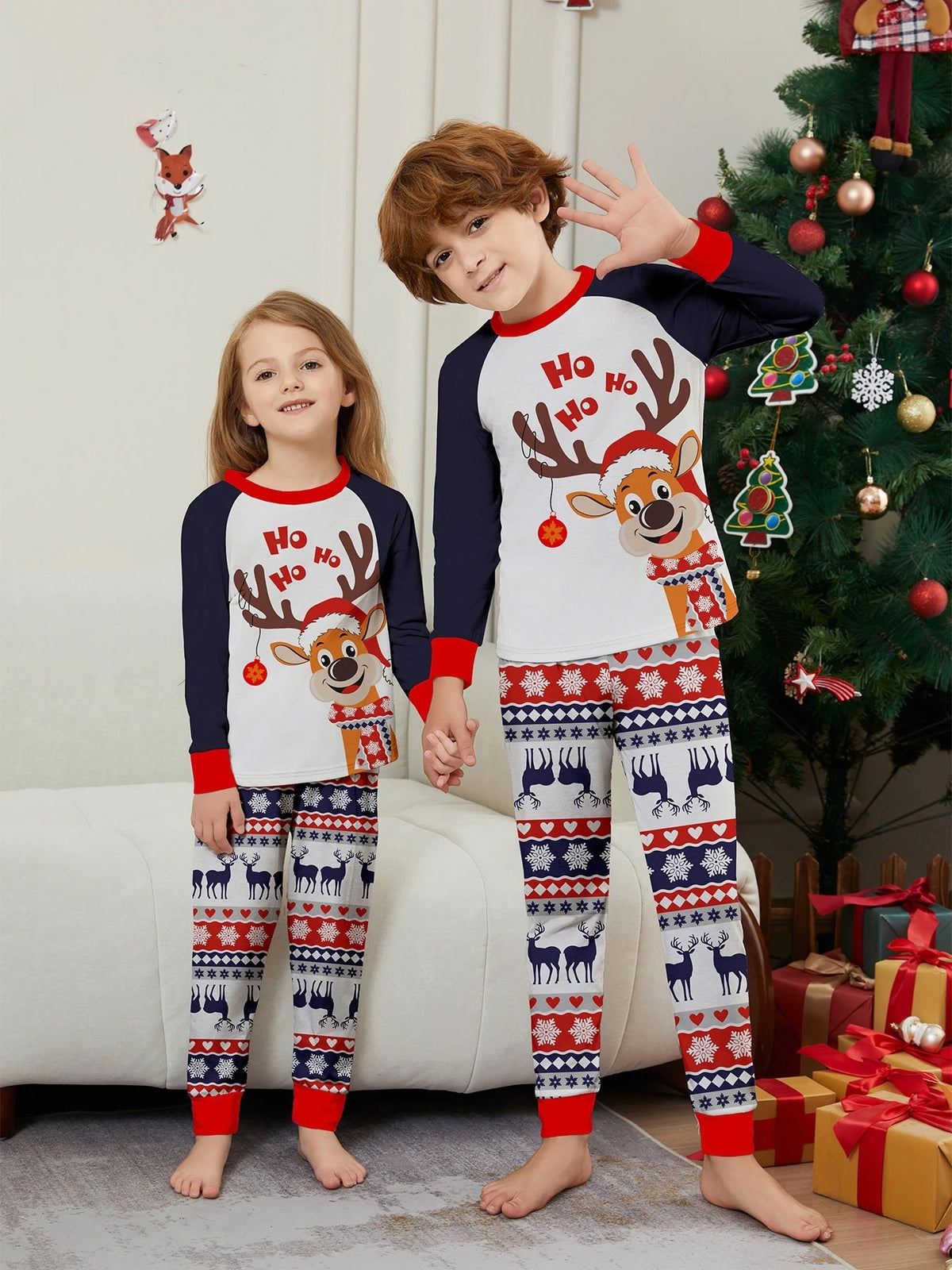 Matching Family Christmas Pajamas - Elk Hohoho