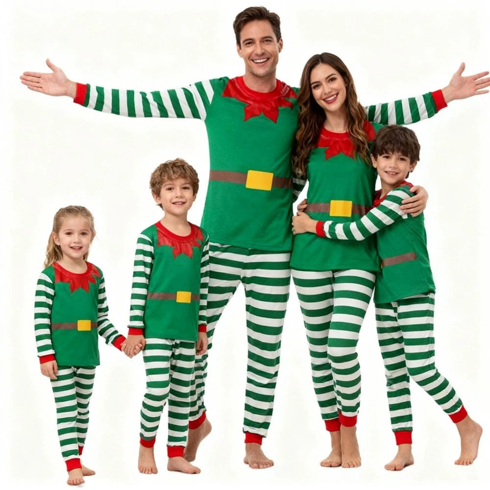 Matching Family Christmas Pajamas -  Elf Family