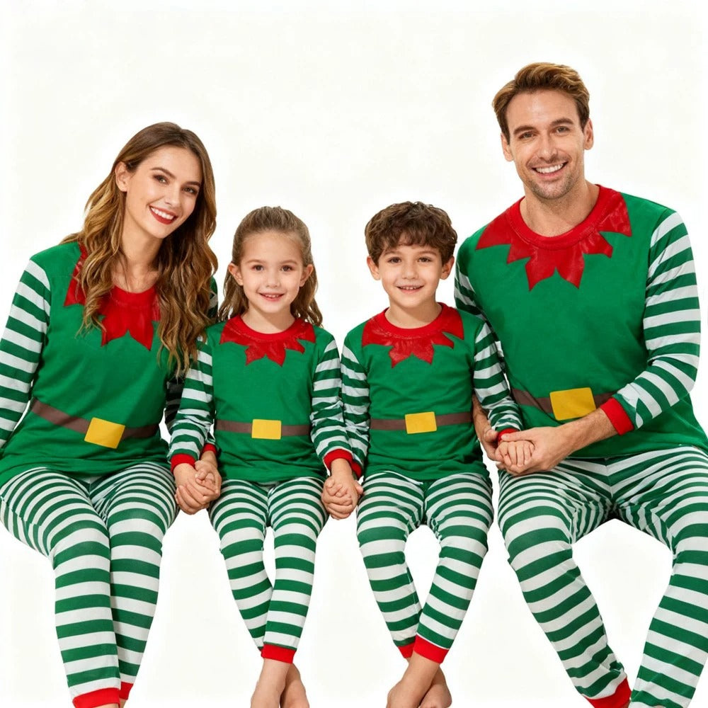 Matching Family Christmas Pajamas -  Elf Family