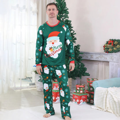 Matching Family Christmas Pajamas - Green Klaus