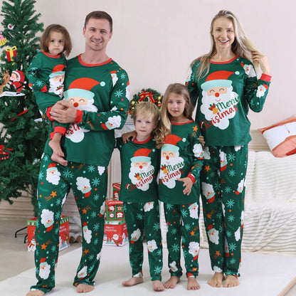 Matching Family Christmas Pajamas - Green Klaus