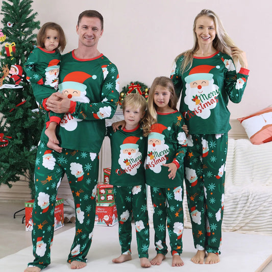 Matching Family Christmas Pajamas - Green Klaus