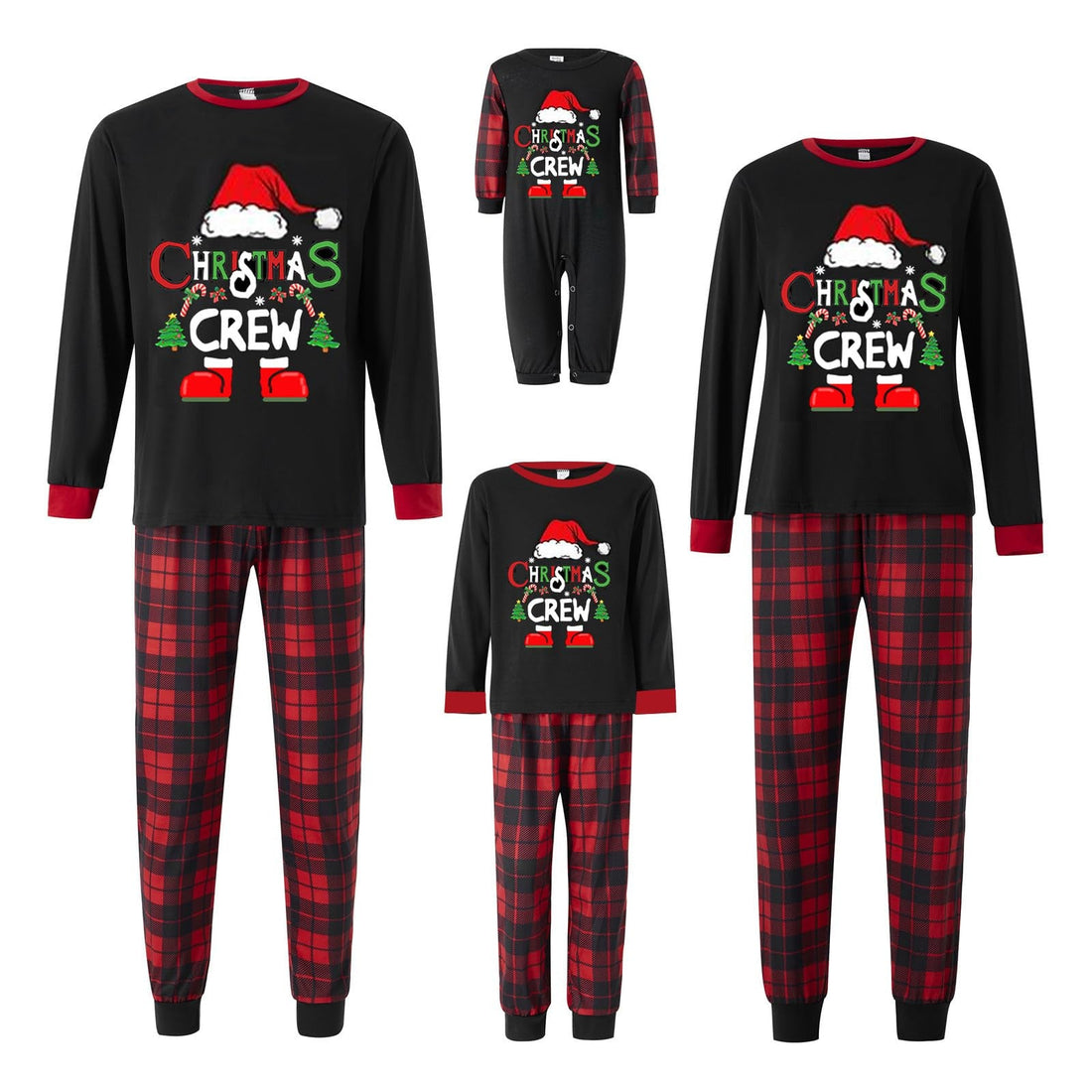 Christmas Crew Print Matching Family Christmas Pajamas | Adults, Kids & Dog Pajamas
