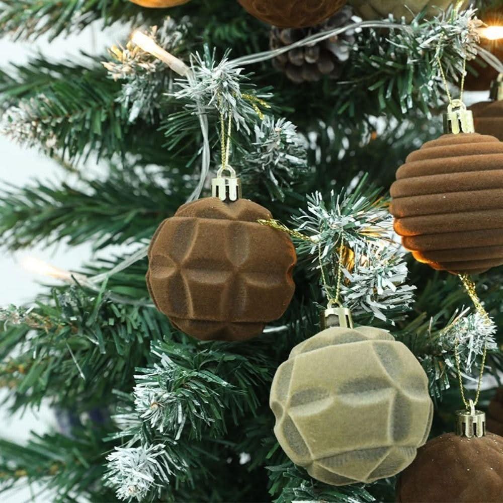 Set of 12 Velvet Christmas Baubles – 6cm