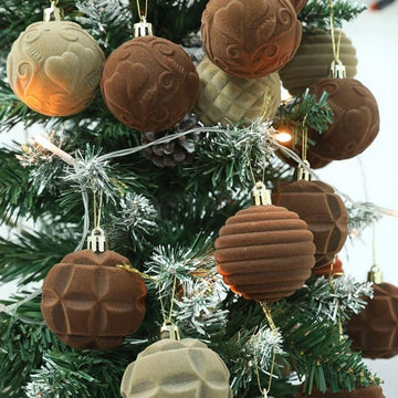 Set of 12 Velvet Christmas Baubles – 6cm