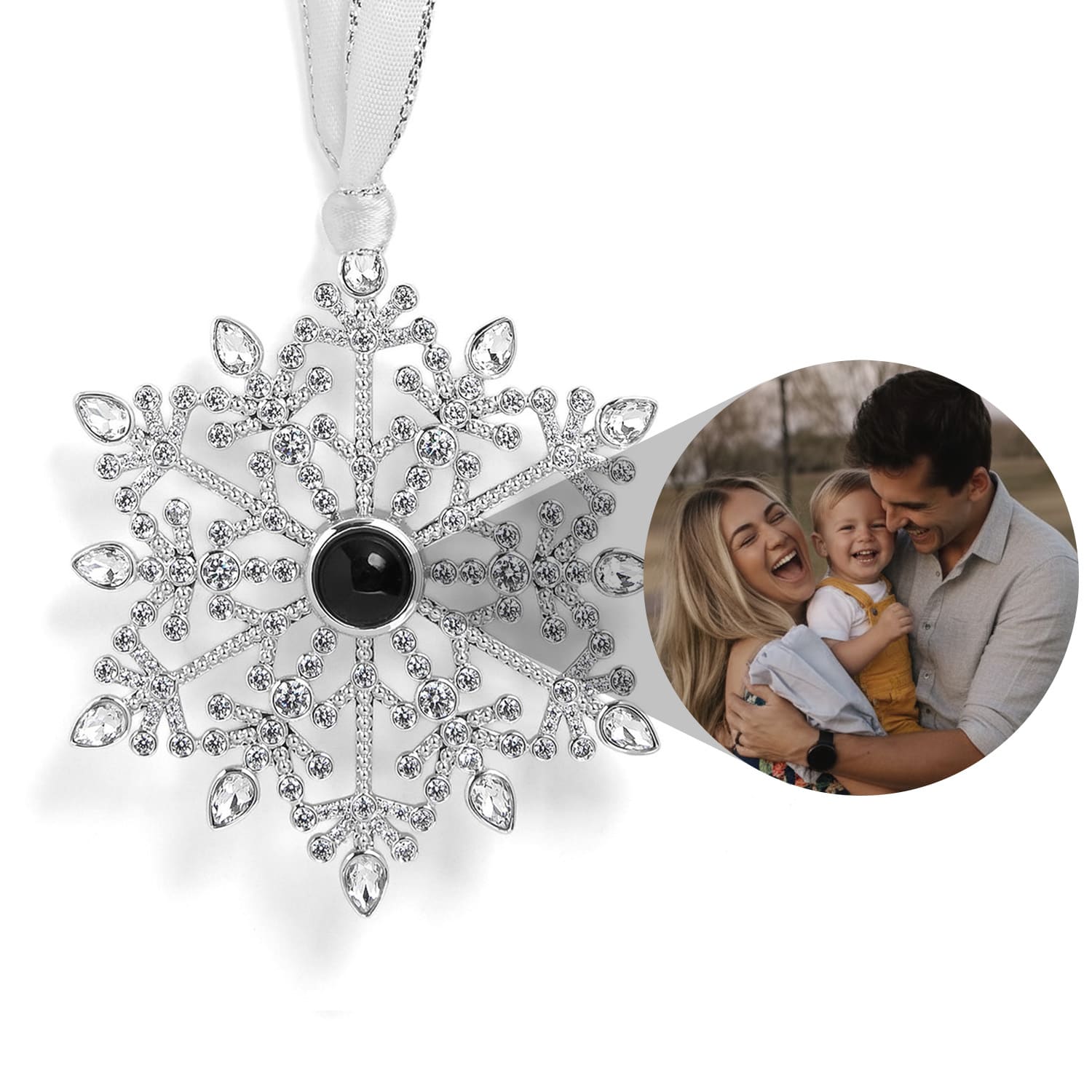 Personalized Ornate Snowflake Photo Ornament